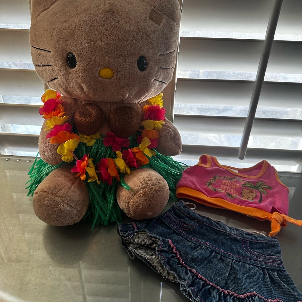 Hello Kitty Build a Bear Plush with Hawaiian Outfit